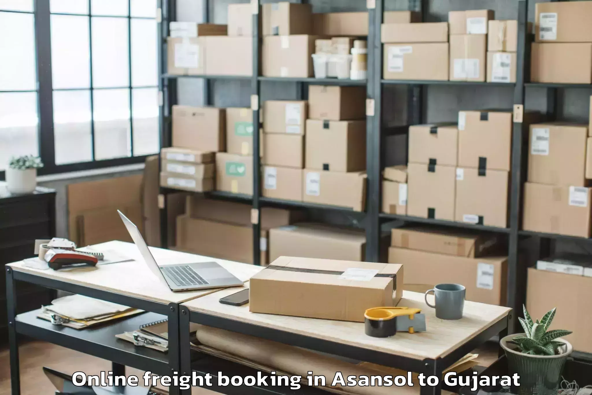 Top Asansol to Bhavnagar Airport Bhu Online Freight Booking Available